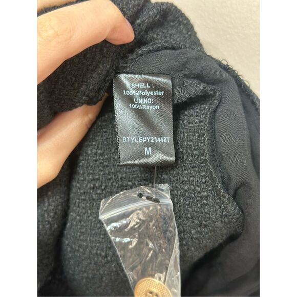 NWT TUCKERNUCK Black Textured Myla Effortless Chic Romper Women's Medium - Picture 13 of 14